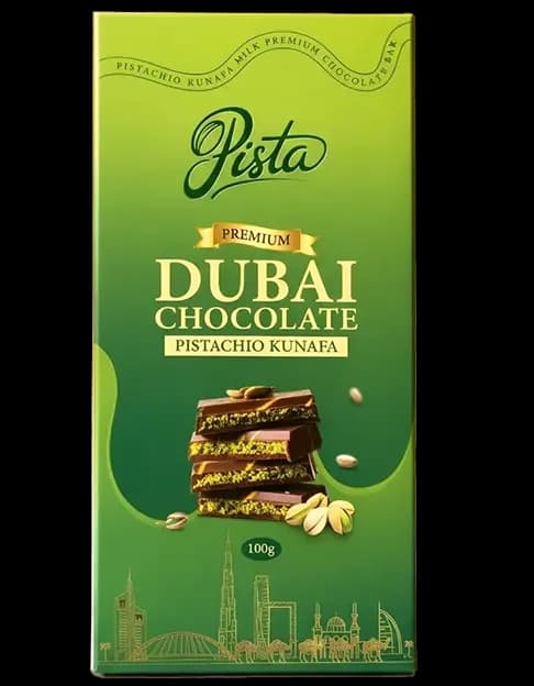 Premium Dubai Chocolate Bar with Pistachio Kunafa – 100g